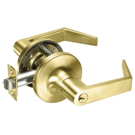 YALE Grade 1 Entry Cylindrical Lock, Augusta Lever, Conventional Cylinder, Satin Brass Finish, Non-handed AU5407LN 606